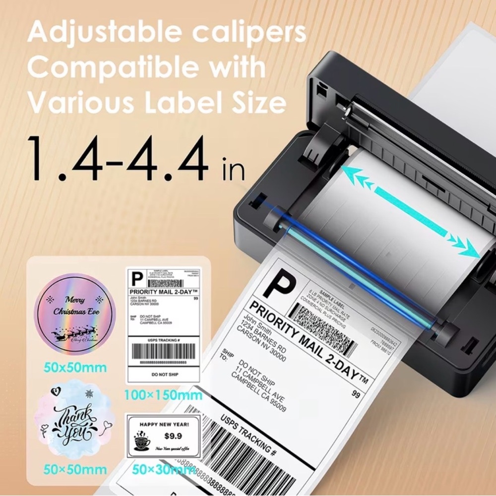 Portable Wireless Thermal Label Printer Compact Desktop Shipping & Mailing 4x6 - Picture 5 of 7